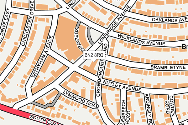 BN2 8RQ map - OS OpenMap – Local (Ordnance Survey)