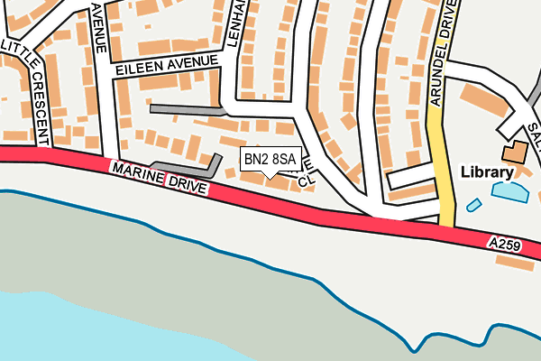 BN2 8SA map - OS OpenMap – Local (Ordnance Survey)