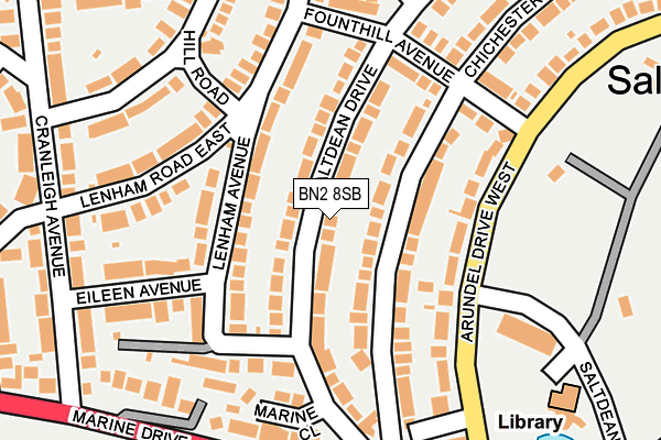 BN2 8SB map - OS OpenMap – Local (Ordnance Survey)