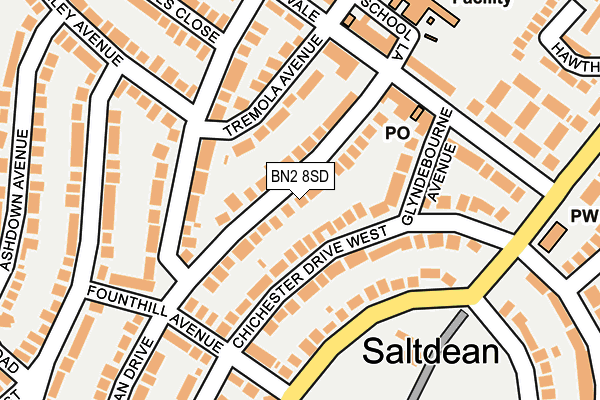 BN2 8SD map - OS OpenMap – Local (Ordnance Survey)