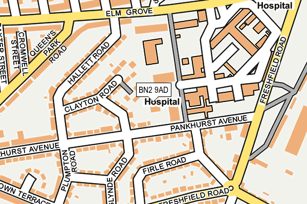 BN2 9AD map - OS OpenMap – Local (Ordnance Survey)