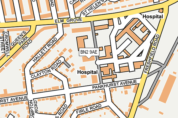 BN2 9AE map - OS OpenMap – Local (Ordnance Survey)