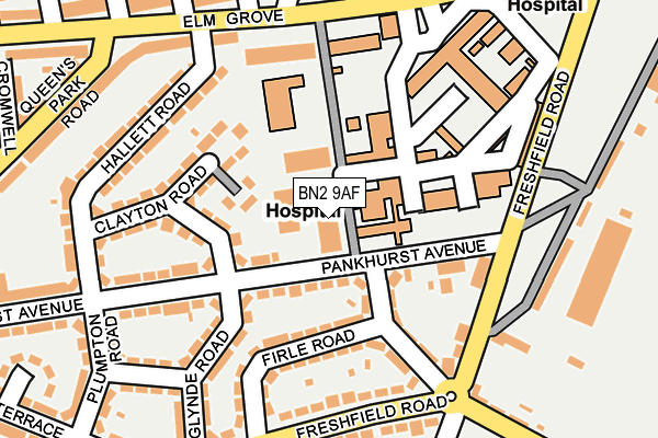 BN2 9AF map - OS OpenMap – Local (Ordnance Survey)