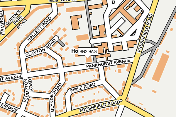 BN2 9AG map - OS OpenMap – Local (Ordnance Survey)