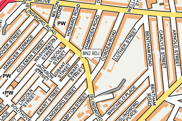 BN2 9DJ map - OS OpenMap – Local (Ordnance Survey)