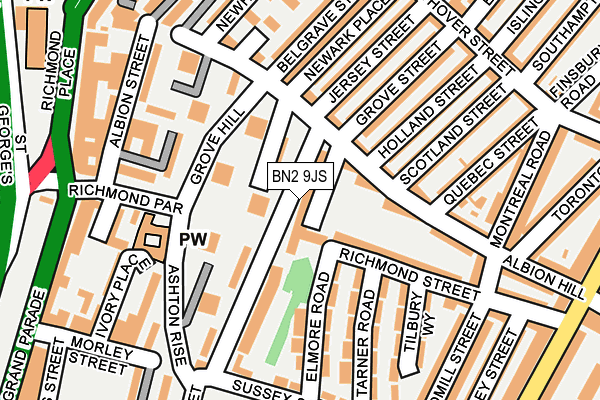 BN2 9JS map - OS OpenMap – Local (Ordnance Survey)