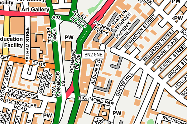BN2 9NE map - OS OpenMap – Local (Ordnance Survey)