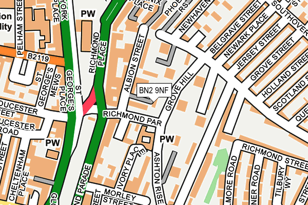 BN2 9NF map - OS OpenMap – Local (Ordnance Survey)
