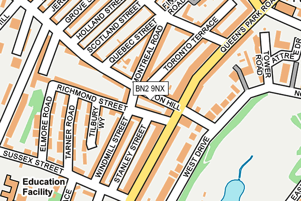 BN2 9NX map - OS OpenMap – Local (Ordnance Survey)