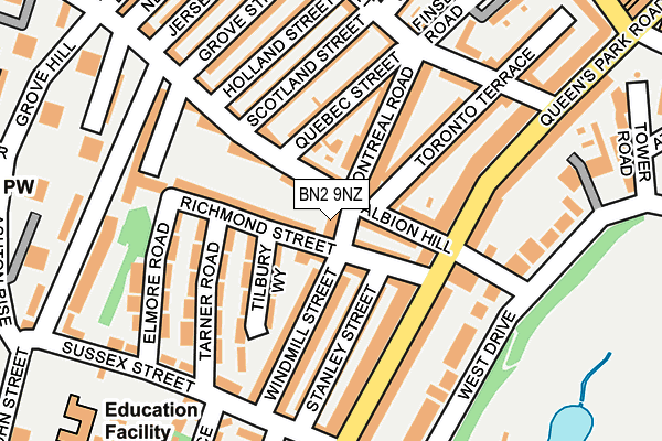 BN2 9NZ map - OS OpenMap – Local (Ordnance Survey)