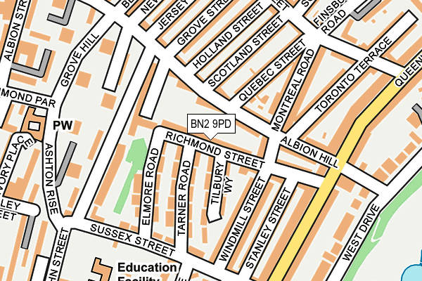 BN2 9PD map - OS OpenMap – Local (Ordnance Survey)