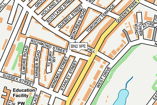 BN2 9PE map - OS OpenMap – Local (Ordnance Survey)