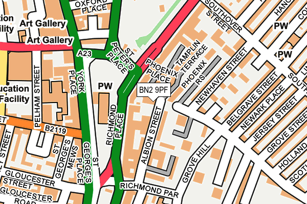 BN2 9PF map - OS OpenMap – Local (Ordnance Survey)