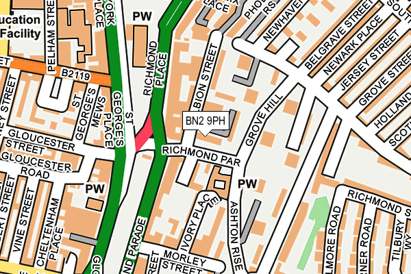 BN2 9PH map - OS OpenMap – Local (Ordnance Survey)