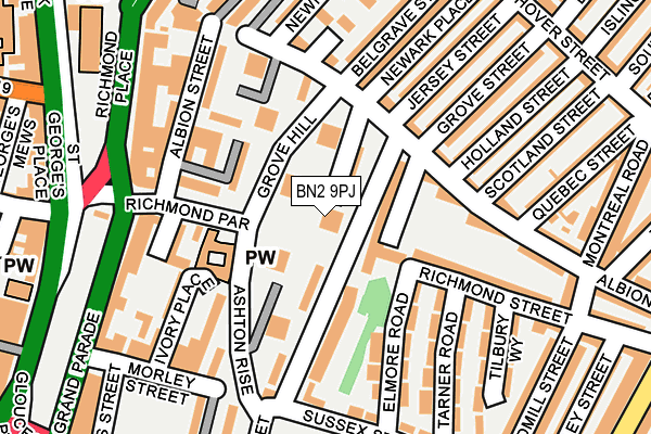 BN2 9PJ map - OS OpenMap – Local (Ordnance Survey)