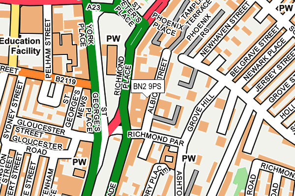 BN2 9PS map - OS OpenMap – Local (Ordnance Survey)