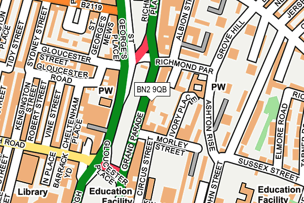 Map of 13 GRAND PARADE (BRIGHTON) LIMITED at local scale