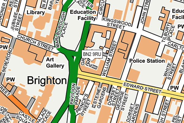 BN2 9RU map - OS OpenMap – Local (Ordnance Survey)