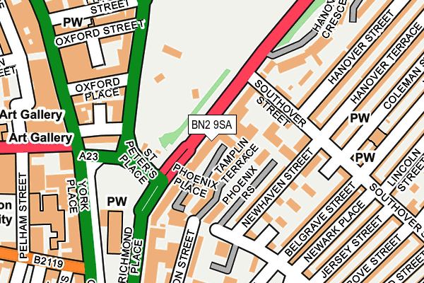 BN2 9SA map - OS OpenMap – Local (Ordnance Survey)