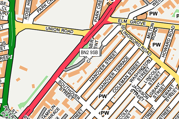 BN2 9SB map - OS OpenMap – Local (Ordnance Survey)