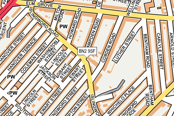 BN2 9SF map - OS OpenMap – Local (Ordnance Survey)
