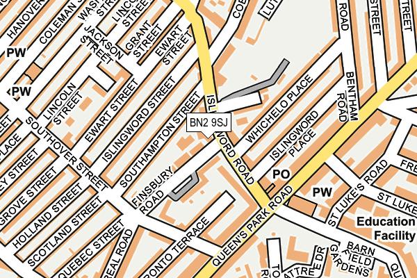 BN2 9SJ map - OS OpenMap – Local (Ordnance Survey)