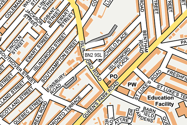 BN2 9SL map - OS OpenMap – Local (Ordnance Survey)