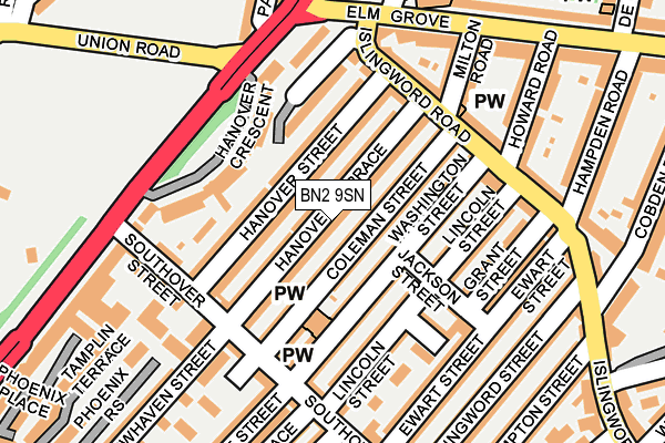 BN2 9SN map - OS OpenMap – Local (Ordnance Survey)