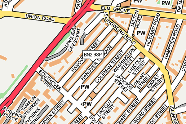 BN2 9SP map - OS OpenMap – Local (Ordnance Survey)