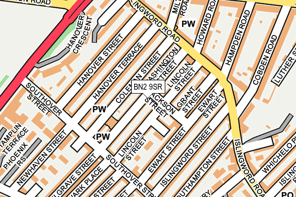 BN2 9SR map - OS OpenMap – Local (Ordnance Survey)