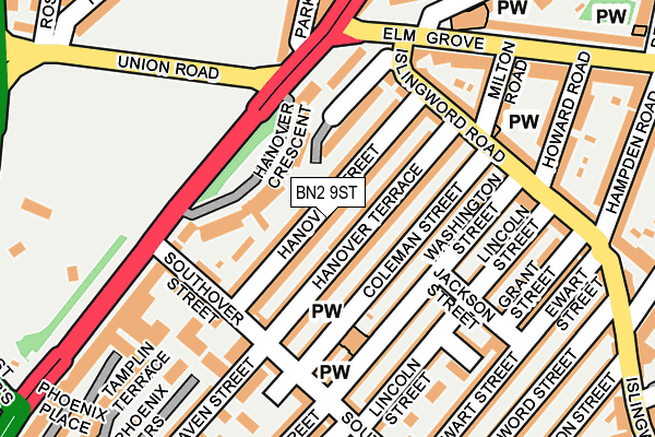 BN2 9ST map - OS OpenMap – Local (Ordnance Survey)