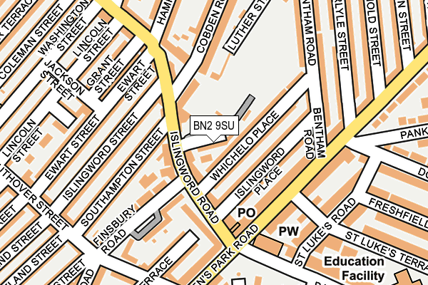 BN2 9SU map - OS OpenMap – Local (Ordnance Survey)