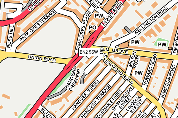 BN2 9SW map - OS OpenMap – Local (Ordnance Survey)