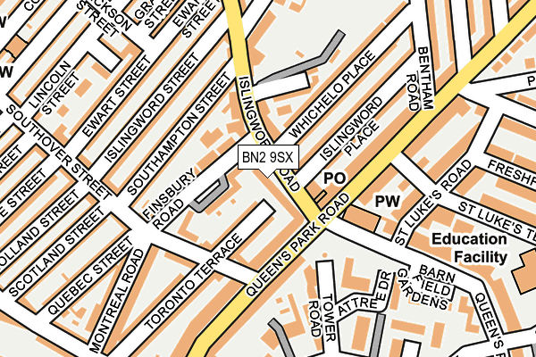 BN2 9SX map - OS OpenMap – Local (Ordnance Survey)