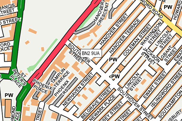BN2 9UA map - OS OpenMap – Local (Ordnance Survey)
