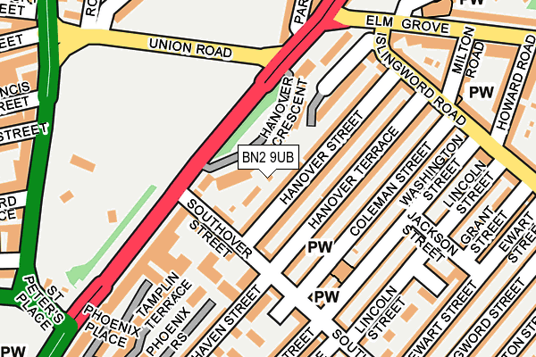 BN2 9UB map - OS OpenMap – Local (Ordnance Survey)