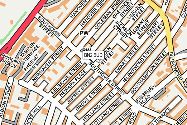 BN2 9UD map - OS OpenMap – Local (Ordnance Survey)