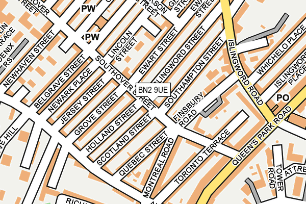 BN2 9UE map - OS OpenMap – Local (Ordnance Survey)
