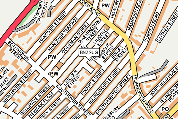 BN2 9UG map - OS OpenMap – Local (Ordnance Survey)