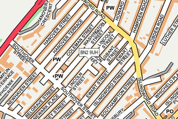 BN2 9UH map - OS OpenMap – Local (Ordnance Survey)