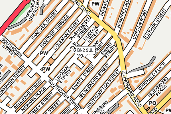 BN2 9UL map - OS OpenMap – Local (Ordnance Survey)