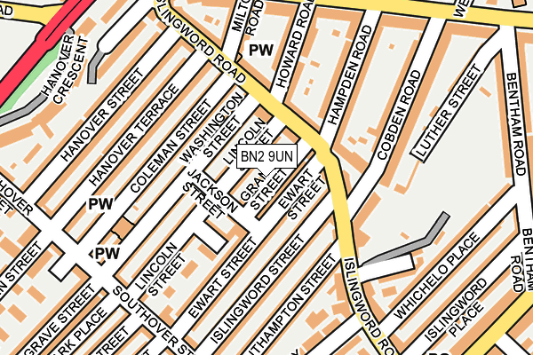 BN2 9UN map - OS OpenMap – Local (Ordnance Survey)