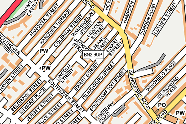 Map of 91 & 93 EWART STREET BN2 FREEHOLD LIMITED at local scale