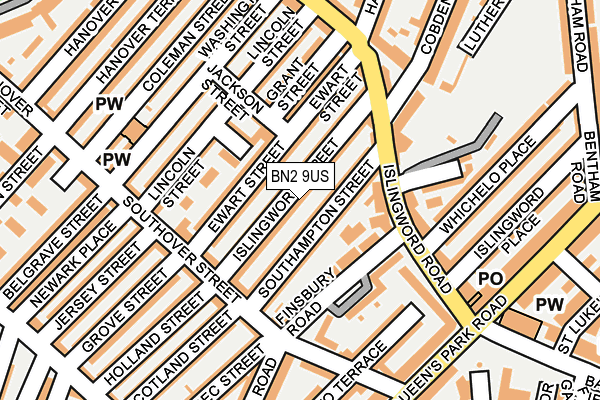 BN2 9US map - OS OpenMap – Local (Ordnance Survey)