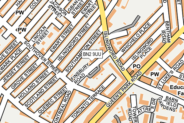 BN2 9UU map - OS OpenMap – Local (Ordnance Survey)