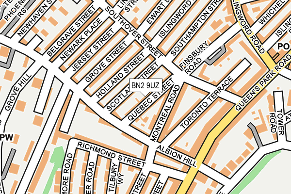 BN2 9UZ map - OS OpenMap – Local (Ordnance Survey)