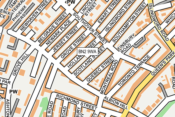 BN2 9WA map - OS OpenMap – Local (Ordnance Survey)