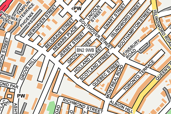 BN2 9WB map - OS OpenMap – Local (Ordnance Survey)