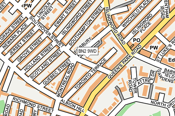 BN2 9WD map - OS OpenMap – Local (Ordnance Survey)