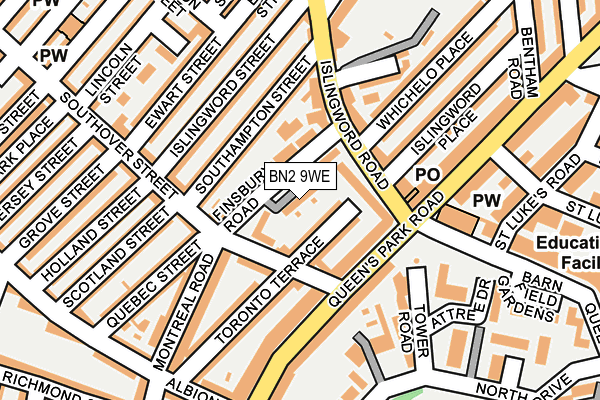 BN2 9WE map - OS OpenMap – Local (Ordnance Survey)